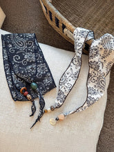 Load image into Gallery viewer, Multi-Functional Floral Satin Scarf With Jade Bead Accents