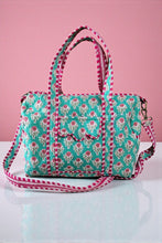 Load image into Gallery viewer, SC - ETA 2/20 - Marley Teal and Pink Floral Duffel Bag