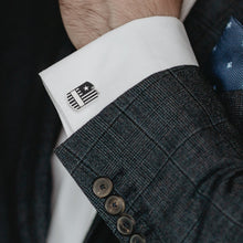 Load image into Gallery viewer, Antique Silver Military Tag Cufflinks