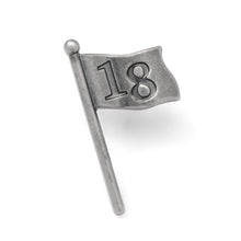 Load image into Gallery viewer, Golf 18th Hole Antique Silver Lapel Pin
