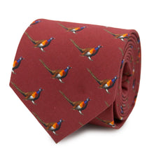 Load image into Gallery viewer, Pheasant Burgundy Men's Tie