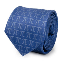Load image into Gallery viewer, Pi Mathematics Symbol Blue Men's Tie