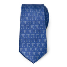 Load image into Gallery viewer, Pi Mathematics Symbol Blue Men's Tie