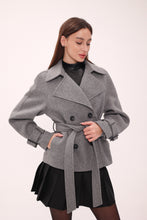Load image into Gallery viewer, Megan Tailored Wool Blend Coat in Grey