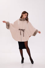 Load image into Gallery viewer, Genuine Mink Fur Double Face Wool Poncho