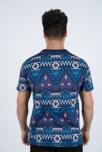 Load image into Gallery viewer, Men's Cotton Navy Aztec Print T-shirt