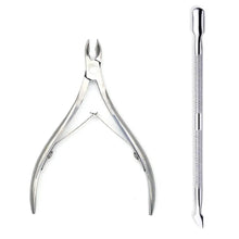 Load image into Gallery viewer, 4 Pcs/Set Professional Stainless Steel Nail Cutter Scissor Nippers Muti Function Cuticle Pusher Remover Nail Care Manicure Kits