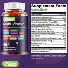 Load image into Gallery viewer, Multivitamin Gummies - with Vitamins and Minerals - Enhances Energy Levels, Immune Support, Antioxidant - 60 Gummies