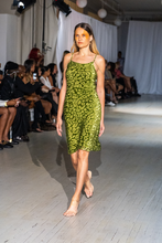 Load image into Gallery viewer, Aliana Silk Leopard Imprint Slip Dress