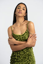 Load image into Gallery viewer, Aliana Silk Leopard Imprint Slip Dress