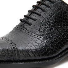 Load image into Gallery viewer, Alligator Skin Oxford Shoes Black