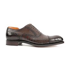 Load image into Gallery viewer, Alligator Skin Oxford Shoes Coffee