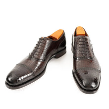 Load image into Gallery viewer, Alligator Skin Oxford Shoes Coffee