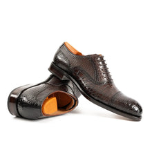 Load image into Gallery viewer, Alligator Skin Oxford Shoes Coffee
