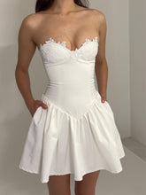 Load image into Gallery viewer, Sacha White Lace Drop Waist Corset Puffy Mini Dress