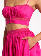 Load image into Gallery viewer, Martha Fuchsia Cotton Poplin Maxi Skirt With Lace Trim