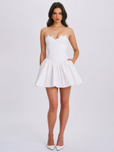 Load image into Gallery viewer, Sacha White Lace Drop Waist Corset Puffy Mini Dress