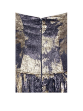 Load image into Gallery viewer, Saanvi Gold Tie Dye Bronzing Strapless Drop Waist Midi Dress