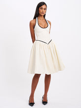 Load image into Gallery viewer, Natalie U Neck Halter Drop Waist Tweed Midi Dress