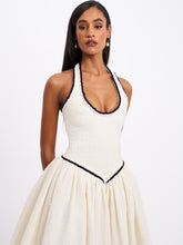 Load image into Gallery viewer, Natalie U Neck Halter Drop Waist Tweed Midi Dress