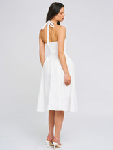 Load image into Gallery viewer, Gianna White Embroidered Halter Maxi Dress