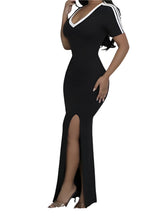 Load image into Gallery viewer, Black Maxi Dress V Neck