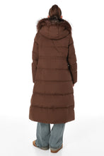Load image into Gallery viewer, Genuine Silver Fox Fur Trim Down Coat