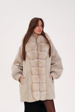 Load image into Gallery viewer, Genuine Polar Fox Boucle Down Coat