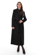 Load image into Gallery viewer, Ellis Tailored Cashmere Wool Coat in Black