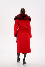 Load image into Gallery viewer, Saga®Furs Silver Fox Wool Alpaca Wraparound Coat