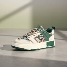 Load image into Gallery viewer, Bear Patch Low-Cut Harajuku Sneakers – Color Block Thick Sole