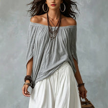 Load image into Gallery viewer, Women's One-Shoulder T-Shirt & Wide-Leg Pants Two-Piece Set — Urban Casual Outfit