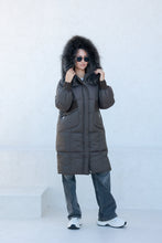 Load image into Gallery viewer, Lauren Genuine Fur Trim Down Fill Coat in Tobacco
