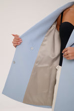 Load image into Gallery viewer, Karina Midi Belted Wool Cashmere Blend Overcoat in Sky Blue