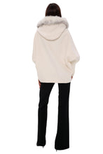 Load image into Gallery viewer, Saga®Furs Hooded Polar Fox Wool Alpaca Coat