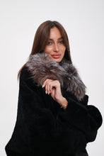 Load image into Gallery viewer, Palermo Genuine Astrakhan Silver Fox Trim Coat