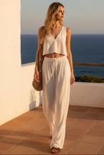 Load image into Gallery viewer, Women's V-Neck Sleeveless Camisole Top & Wide Leg Pants Set