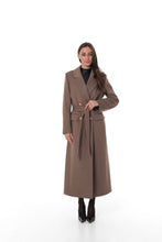 Load image into Gallery viewer, Ellis Tailored Cashmere Wool Coat in Warm Taupe