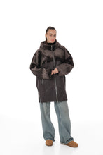 Load image into Gallery viewer, Hooded Eco-Suede Coat