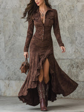 Load image into Gallery viewer, Women's Elegant Zipper Stand Collar Slit Slim-Fit Long Dress — Mermaid Maxi