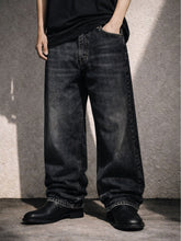 Load image into Gallery viewer, BLACK WASH BAGGY DENIM