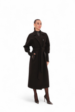 Load image into Gallery viewer, Miru Cashmere Wool Blend Overcoat in Black