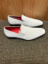 Load image into Gallery viewer, After Midnight White Floral Suede-like Men’s Smoking Red Bottom Prom Dress Shoes Style # 7017