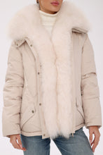Load image into Gallery viewer, Genuine Polar Fox Fur Down Insulated Parka in Ivory
