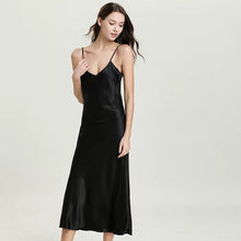 Load image into Gallery viewer, Silky Elegant Night Dress long Slips Multicolors - Tea length
