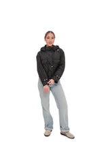 Load image into Gallery viewer, Studded Light Demi-Season Hooded Cropped Jacket in Black