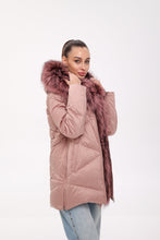 Load image into Gallery viewer, Genuine Silver Fox Fur Trim Down Insulated Parka