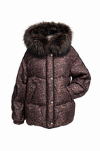 Load image into Gallery viewer, Ember Genuine Fur Trim Down Fill Jacket in Leo