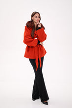 Load image into Gallery viewer, Saga®Furs Silver Fox Wool Alpaca Coat