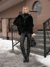 Load image into Gallery viewer, Genuine Scandinavian Mink Fur Poncho with Fully Lined Mink Hood